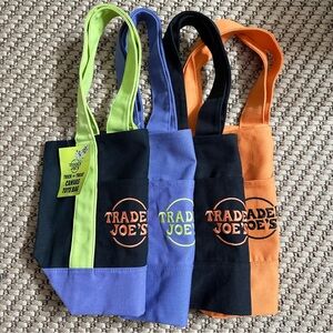 Trader Joe's Mini Canvas Tote Bag Halloween Edition Set of 4